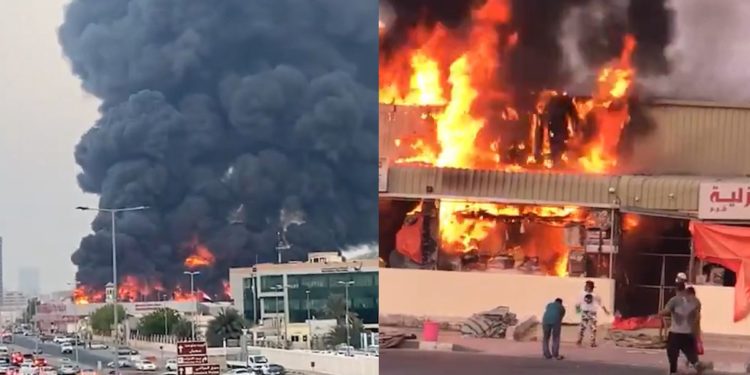 حريق سوق عجمان