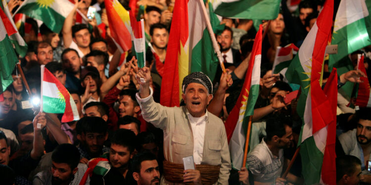 Kurdish people celebrate to show their support for the upcoming September 25th independence referendum in Erbil, Iraq September 8, 2017. REUTERS/Azad Lashkari
