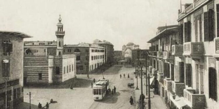 1916 صورة في مصر الجديدة للترام في 1916