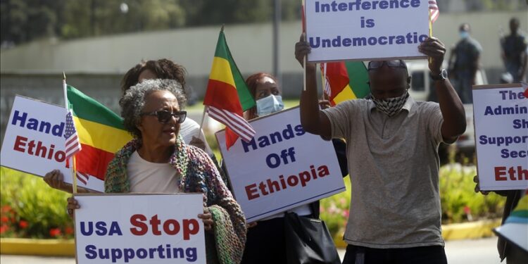 مظاهرة إثيوبية ضد واشنطن