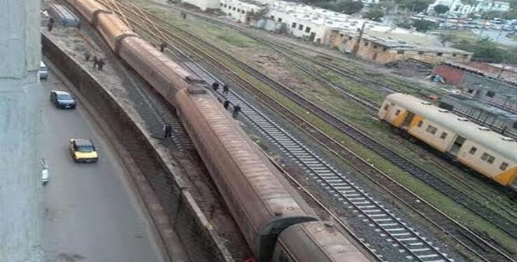 صورة متداولة لحادث قطار الإسكندرية