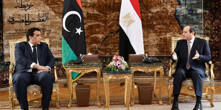 السيسي والمنفي ومناقشات حول إعادة إعمار ليبيا