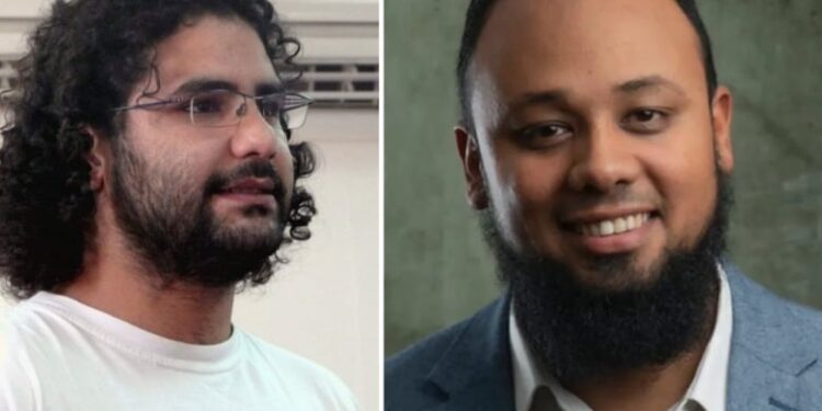 الناشط علاء عبد الفتاح والمحامي محمد الباقر