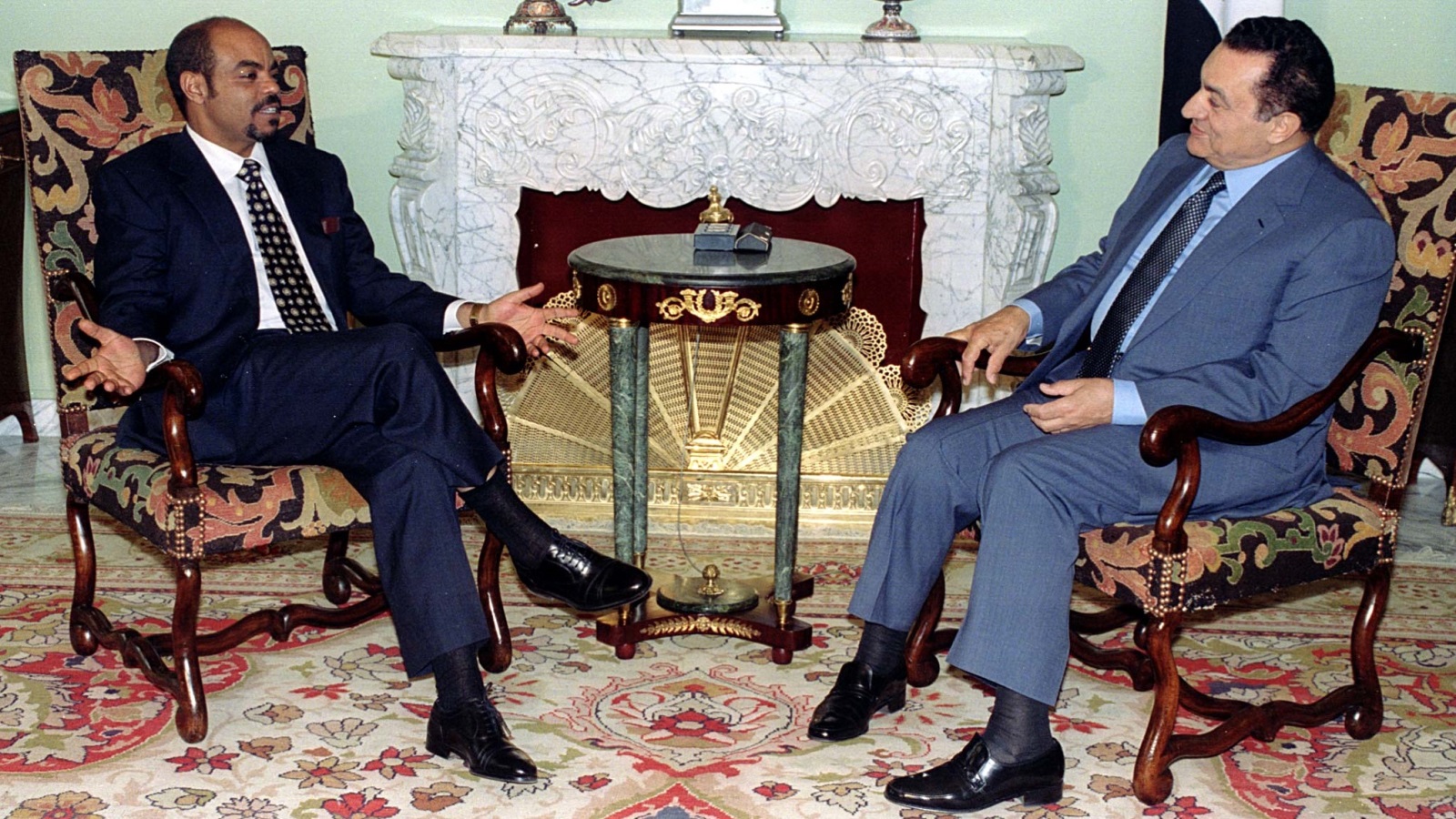 ميليس زيناوي والرئيس الأسبق مبارك