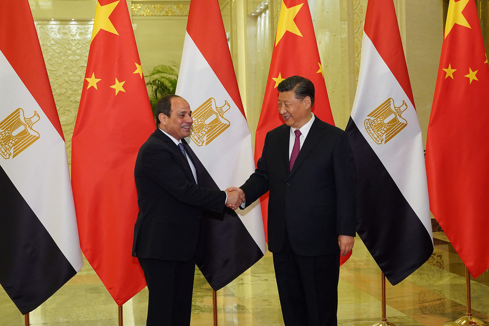 السيسي والرئيس الصيني (الصورة: وكالات)