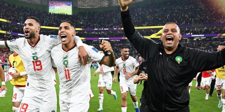 فرحة المنتخب المغربي بالتأهل (الصورة: وكالات)