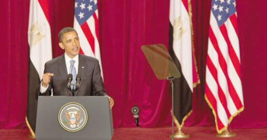 باراك أوباما يخطب في جامعة القاهرة