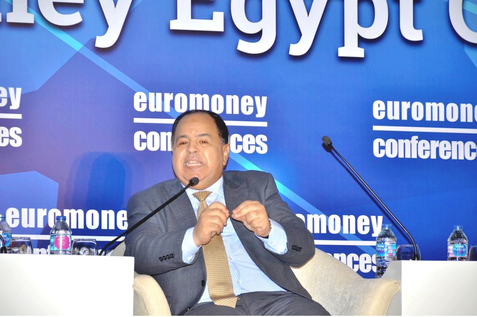 وزير المالية محمد معيط أثناء مشاركته في مؤتمر يوروميني (وكالات)