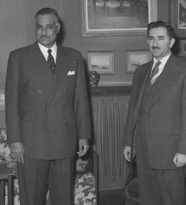 رئيس الوزراء اللبناني السابق رشيد كرامي وجمال عبد الناصر (موقع ناصر)