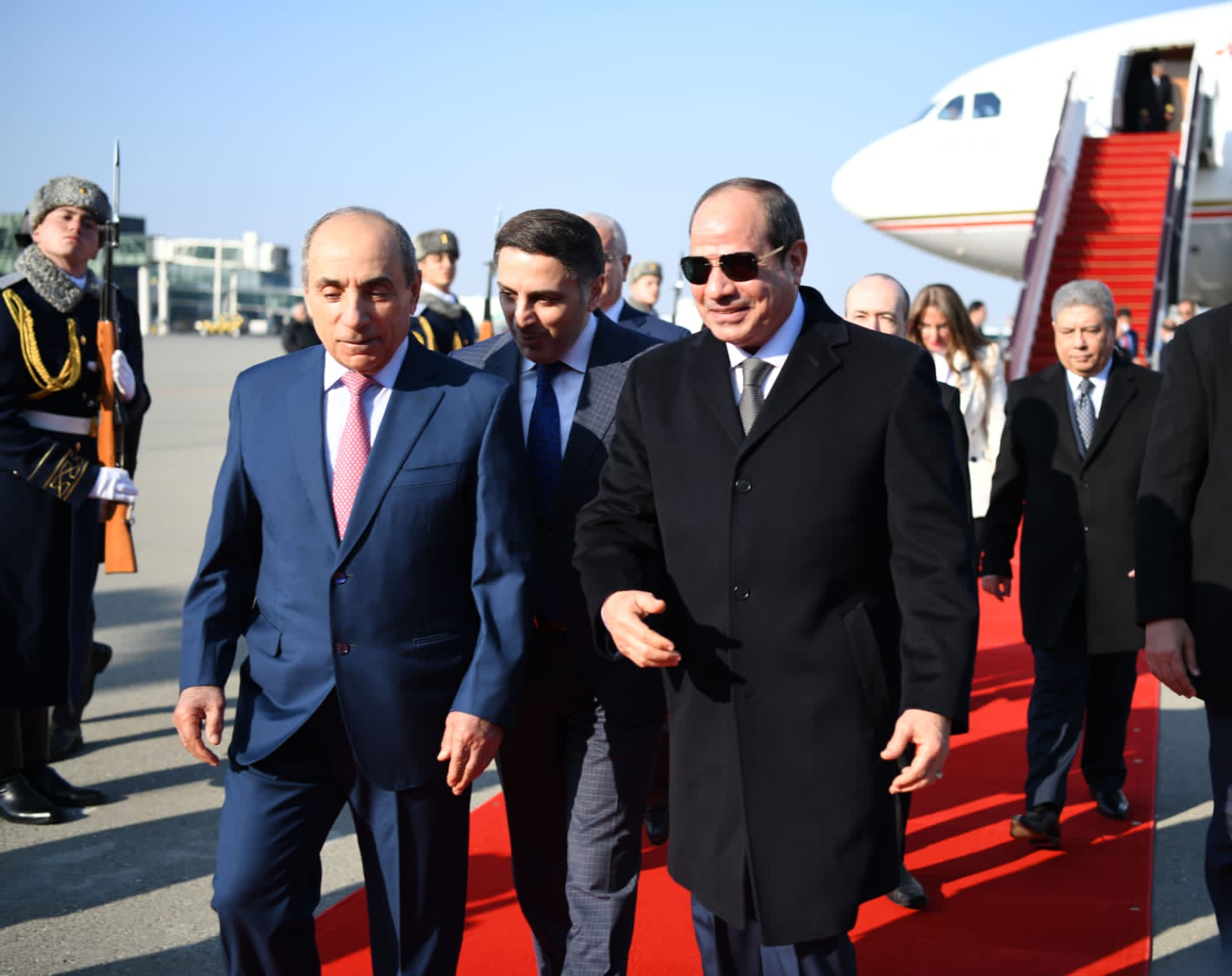 وصول الرئيس السيسي إلى أذربيجان