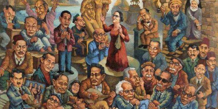 جدارية 100 عام من التنوير للفنان صلاح عناني