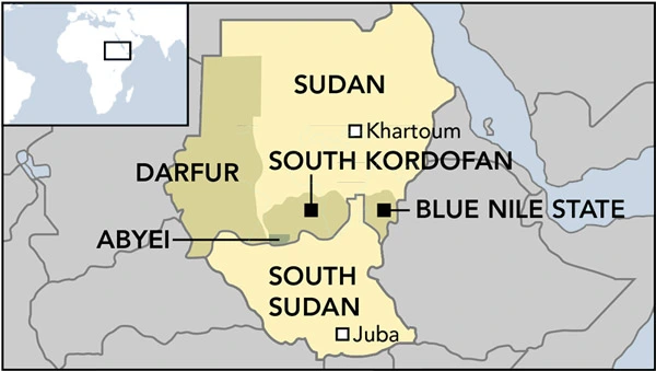 (حدود جنوب كردفان المشتركة مع غرب دارفور وجنوب السودان)