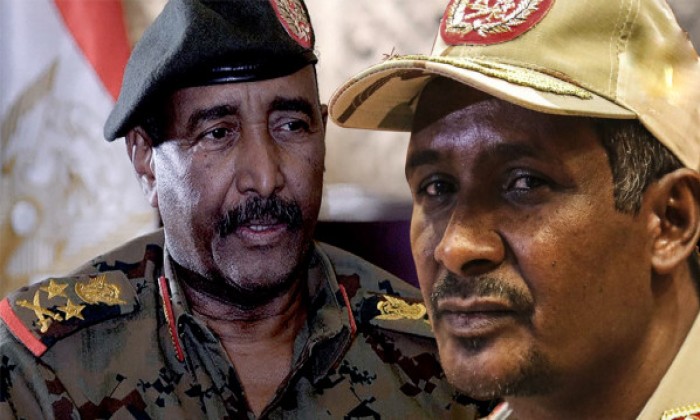 قائد الجيش السوداني الفريق عبد الفتاح البرهان وحمدتي 
