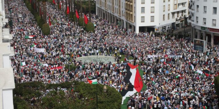مظاهر حاشدة في المغرب تنديدًا بالحرب على غزة