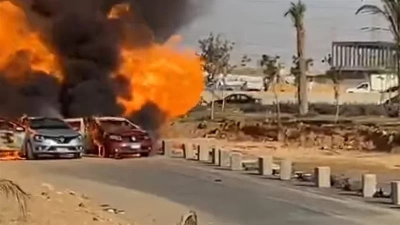 انفجار خط غاز رئيسي في طريق الواحات