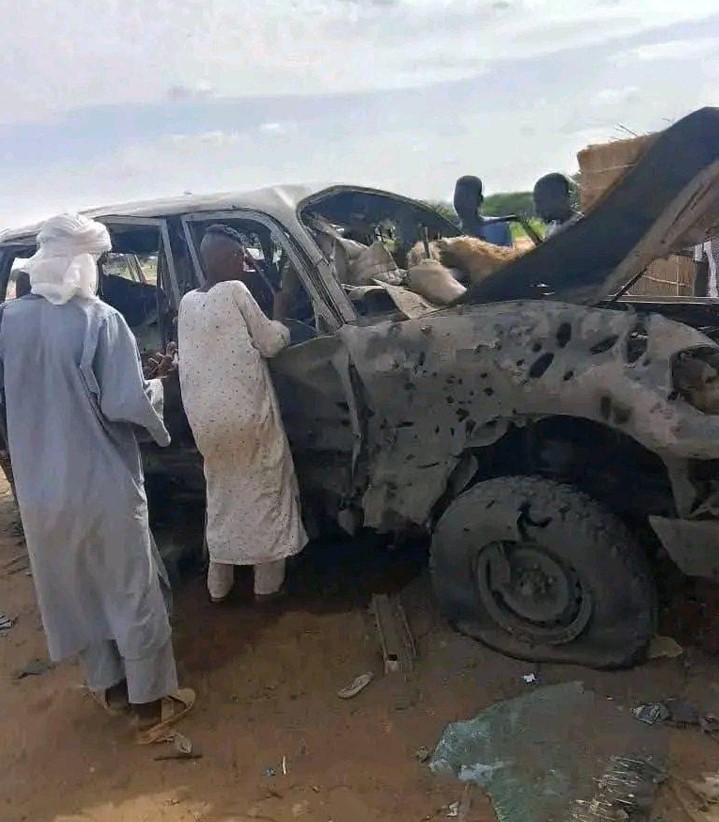 صورة من عربة المواصلات المستهدفة - منطقة دونكي الامين