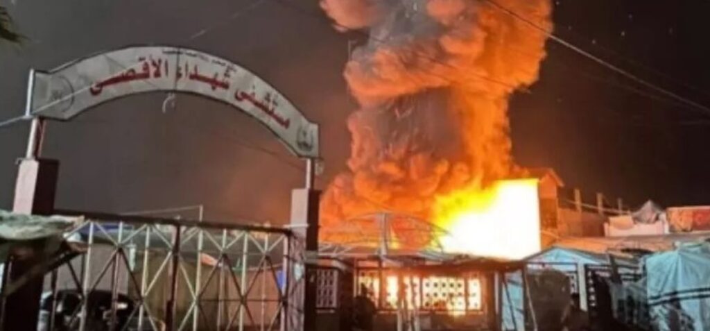 . الاحتلال يقصف مستشفى شهداء الأقصى