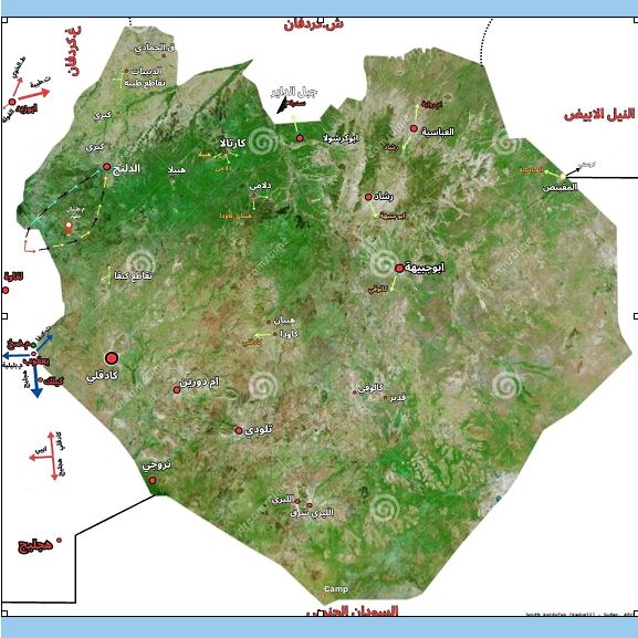 خريطة لولاية جنوب كردفان