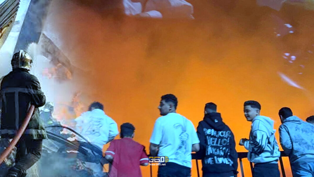 إخماد حريق المنيب بعد خمس ساعات إخماد حريق المنيب بعد خمس ساعات
