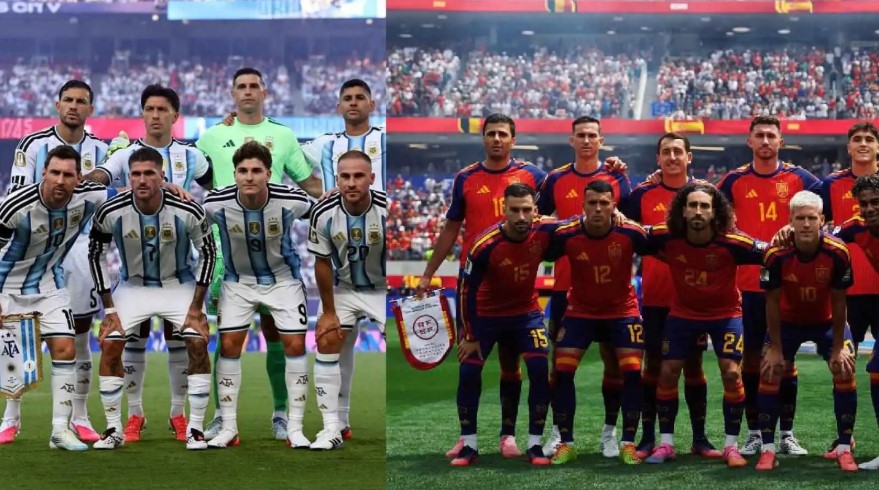 منتخبا إسبانيا والأرجنتين منتخبا إسبانيا والأرجنتين