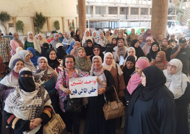 من إحدى الوقفات الاحتجاجية لموظفي الزراعة